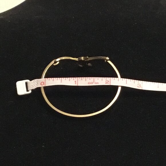 Vintage unicorn hinged bracelet with Turquoise inlay - Picture 8 of 11